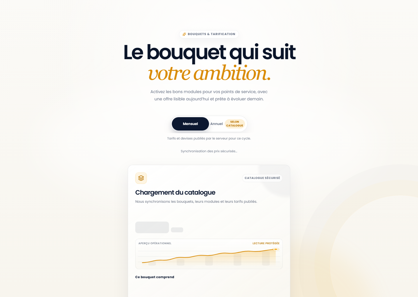 Bouquets partenaires sur le portail Web
