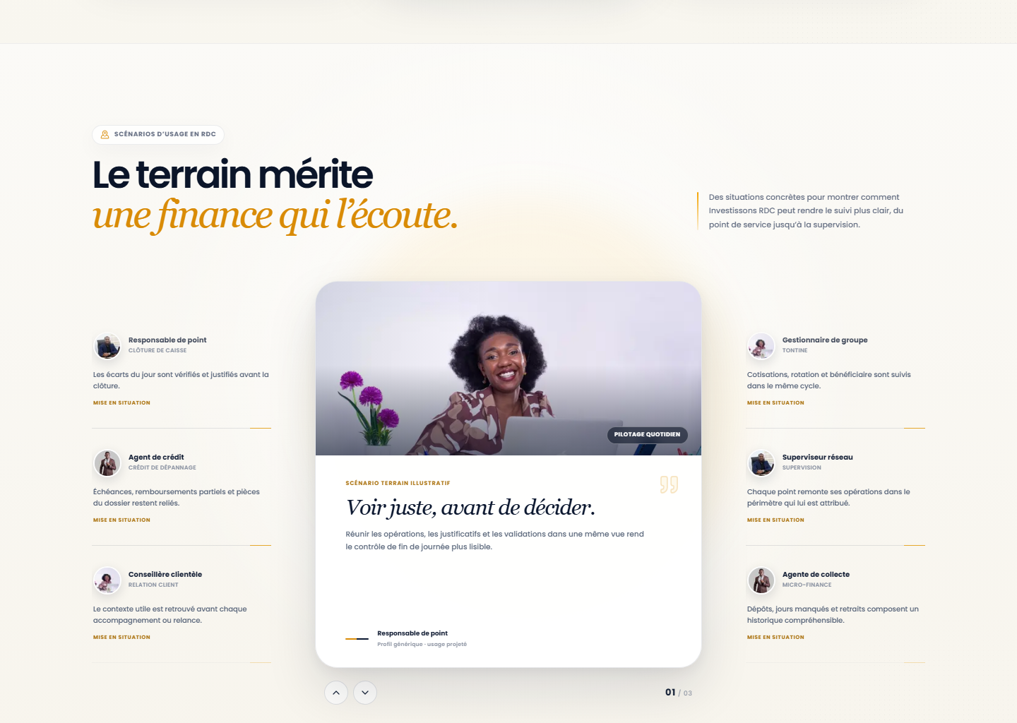 Scénarios d’usage sur le portail Web