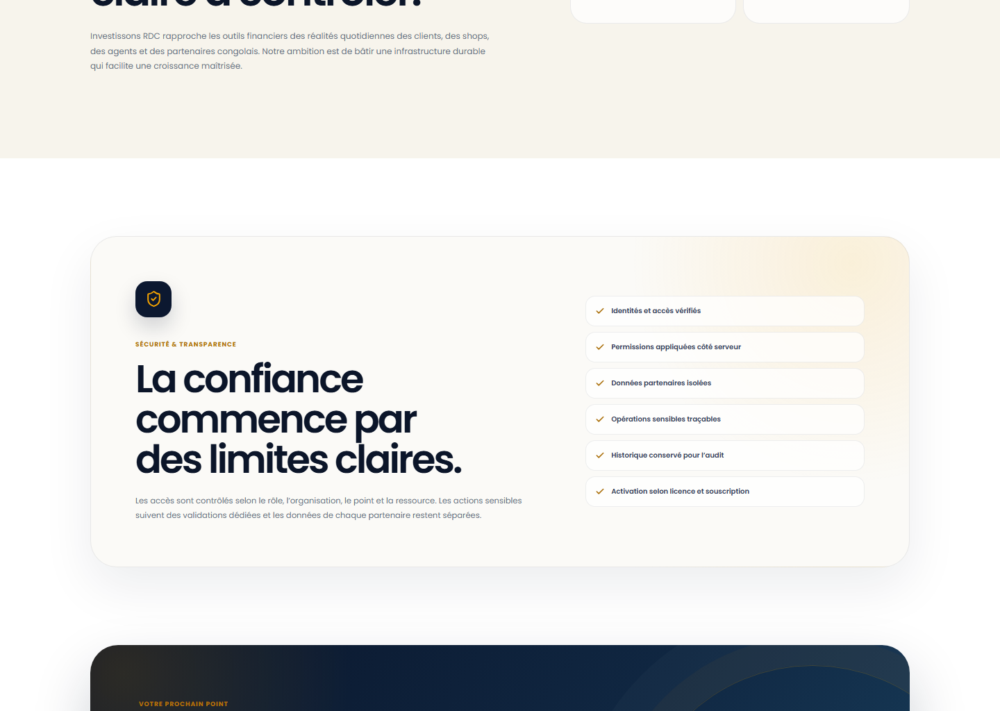 Sécurité et confiance sur le portail Web
