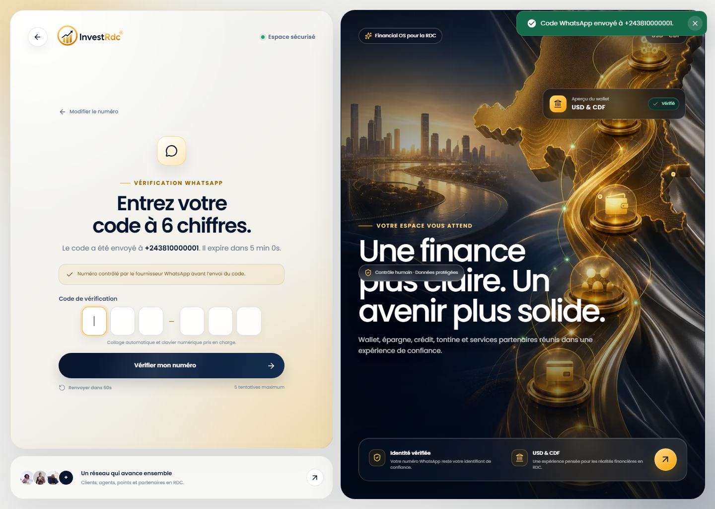 Code OTP de connexion sur le portail Web