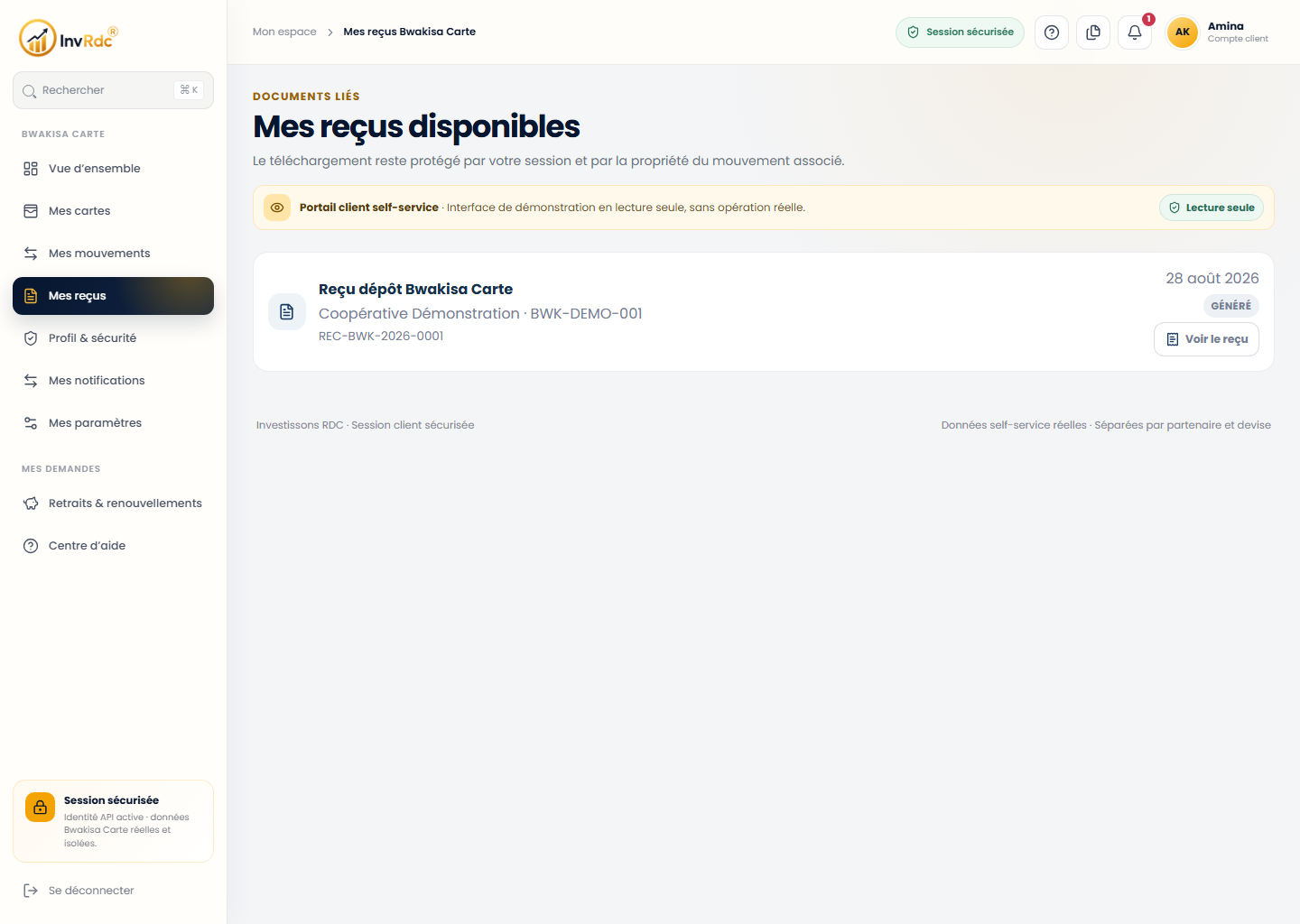 Documents disponibles sur le portail Web