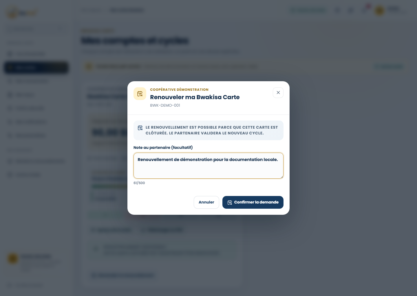Préparer un renouvellement sur le portail Web