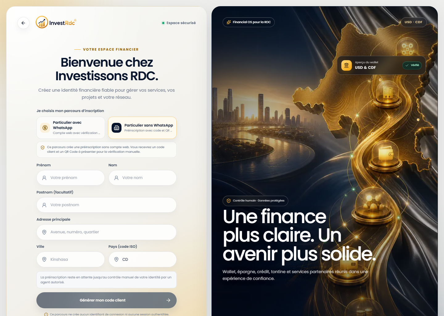Préinscription sans WhatsApp sur le portail Web